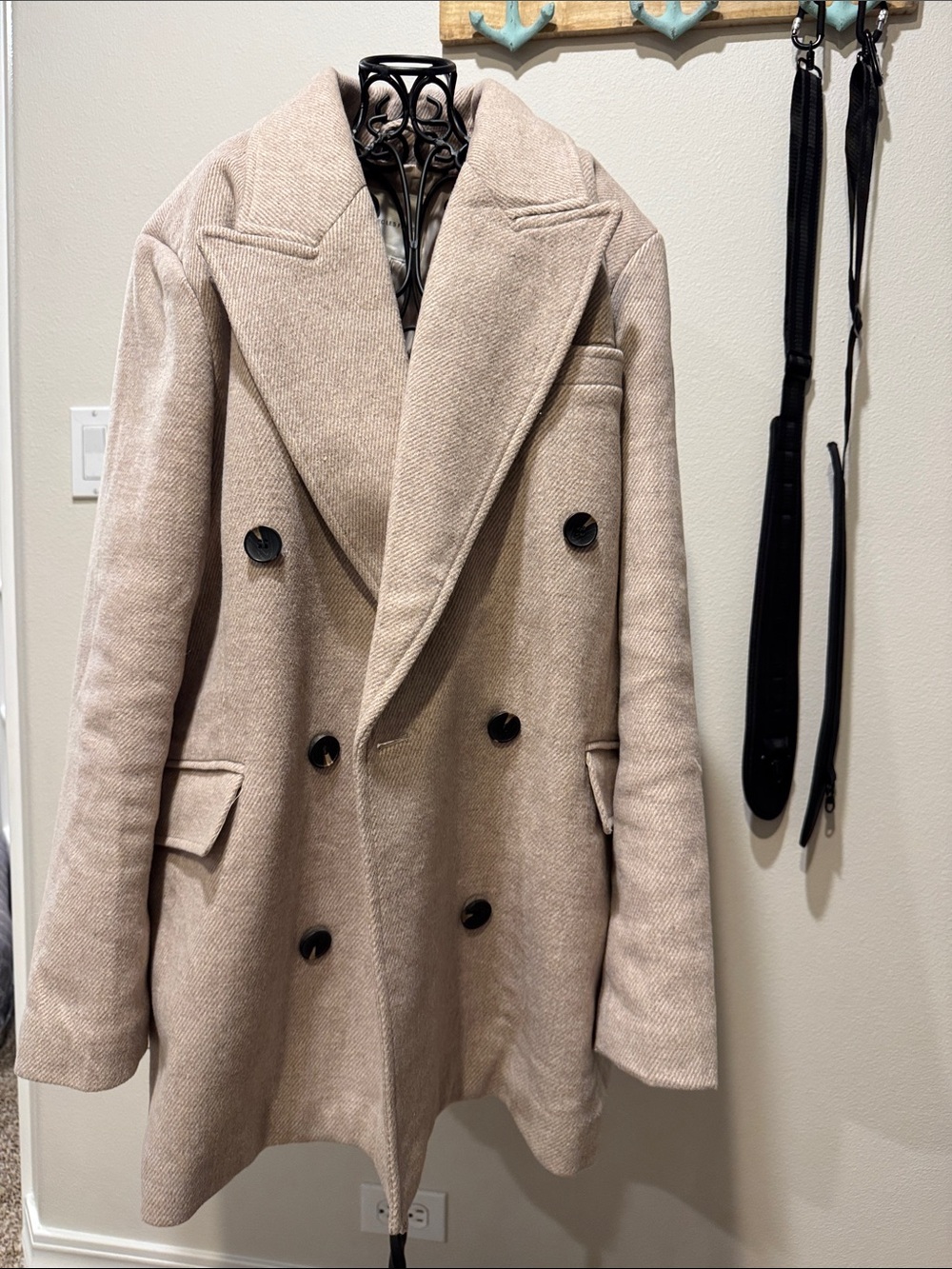 Avec Les Filles Double-Breasted Peacoat - Beige Anthropologie